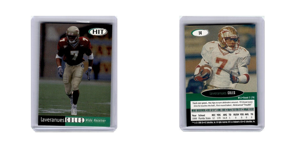 Laveranues Coles Rookie 2000 HIT #14 New York Jets Football Card NM