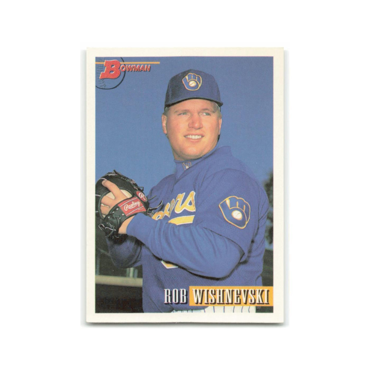 Rob Wishnevski Rookie 1993 Bowman #323 Milwaukee Brewers Baseball Card NM