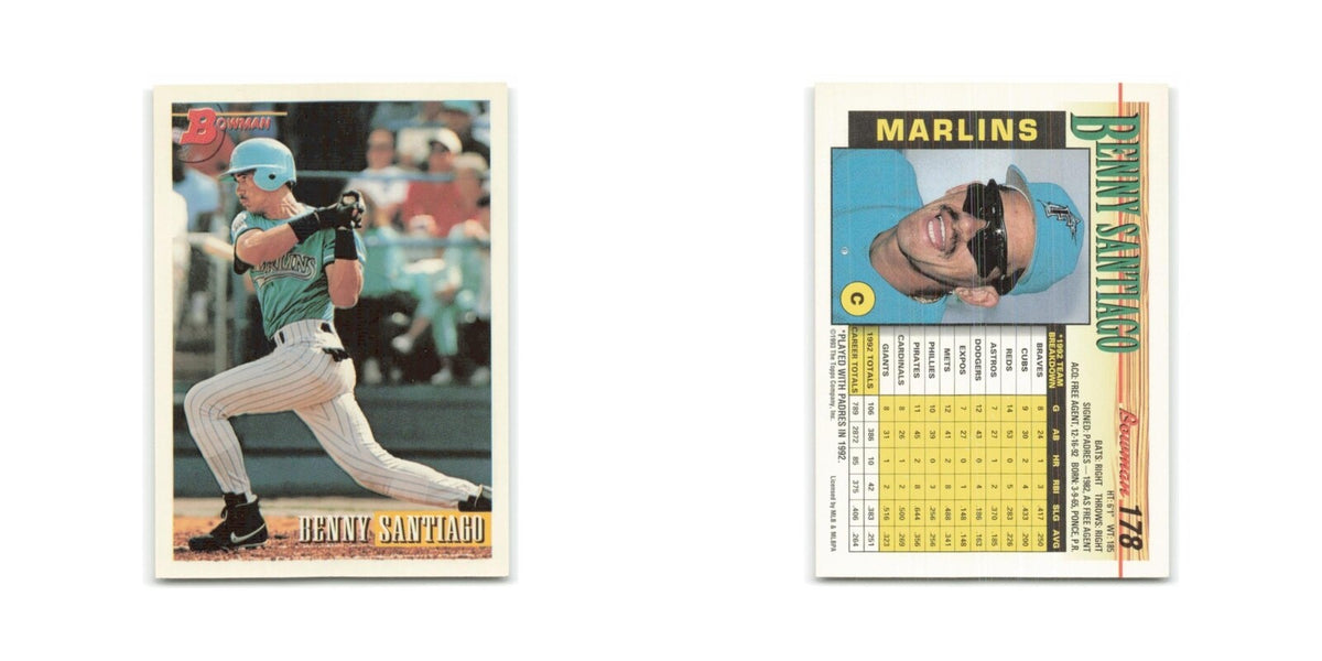 Benny Santiago 1993 Bowman #178 Florida Marlins Baseball Card NM