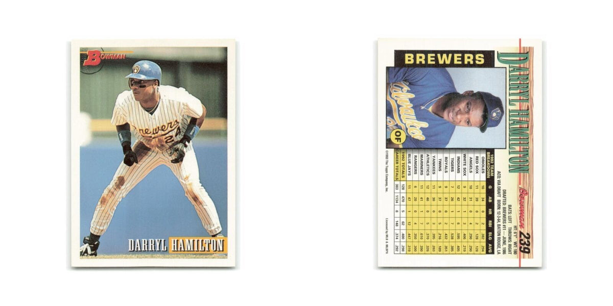Darryl Hamilton 1993 Bowman #239 Milwaukee Brewers Baseball Card NM