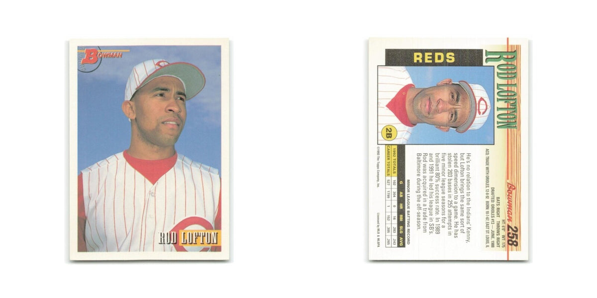 Rod Lofton Rookie 1993 Bowman #258 Cincinnati Reds Baseball Card NM