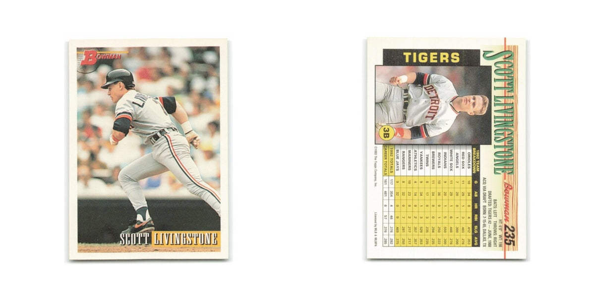Scott Livingstone 1993 Bowman #235 Detroit Tigers Baseball Card NM