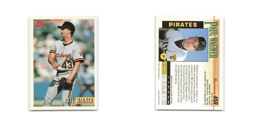 Paul Wagner 1993 Bowman #458 Pittsburgh Pirates Baseball Card NM