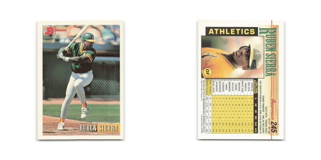 Ruben Sierra 1993 Bowman #245 Oakland Athletics Baseball Card NM