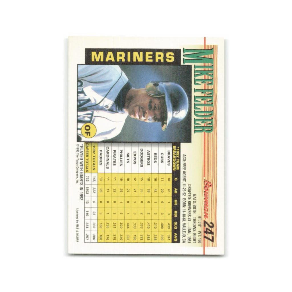 Mike Felder 1993 Bowman #247 Seattle Mariners Baseball Card NM