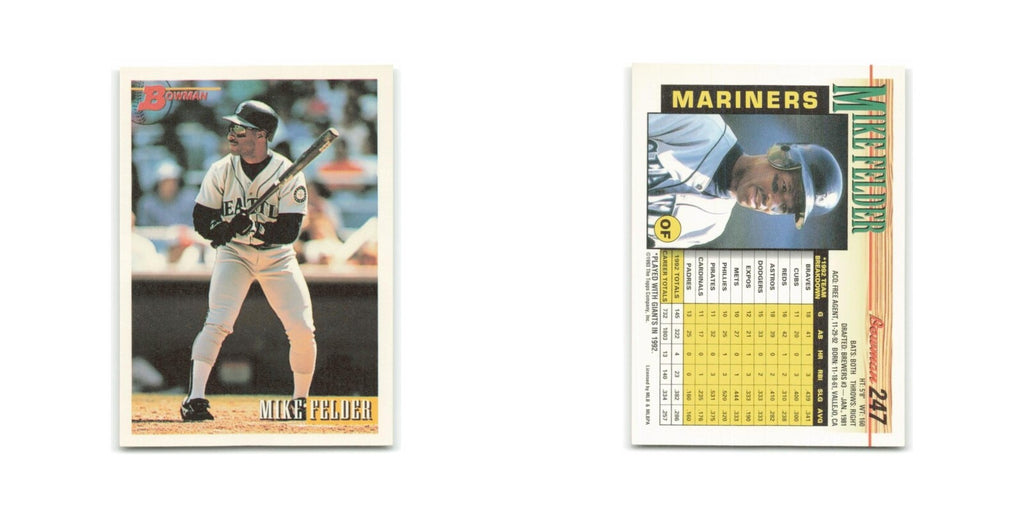 Mike Felder 1993 Bowman #247 Seattle Mariners Baseball Card NM