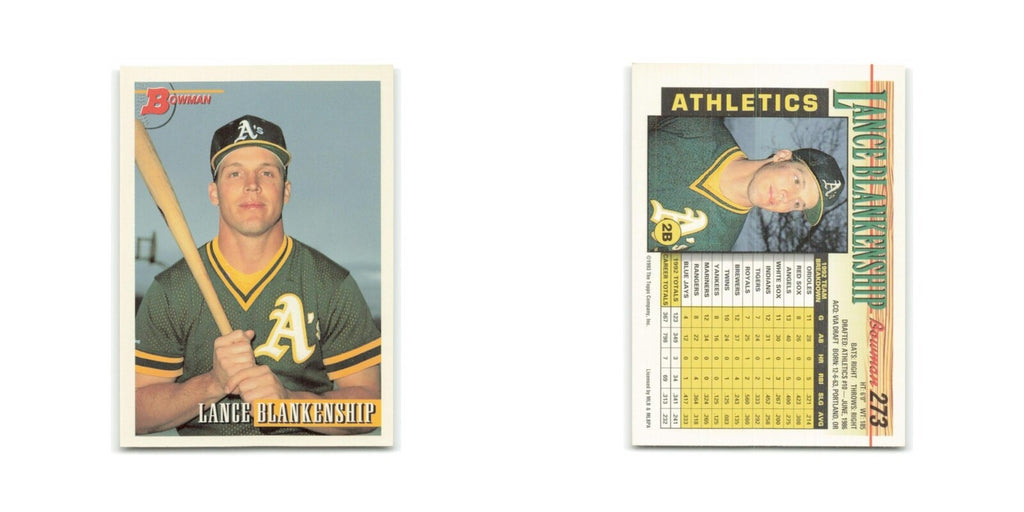Lance Blankenship 1993 Bowman #273 Oakland Athletics Baseball Card NM