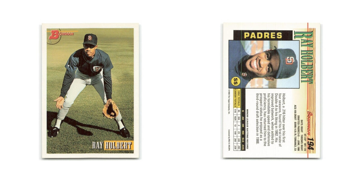 Ray Holbert Rookie 1993 Bowman #194 San Diego Padres Baseball Card NM