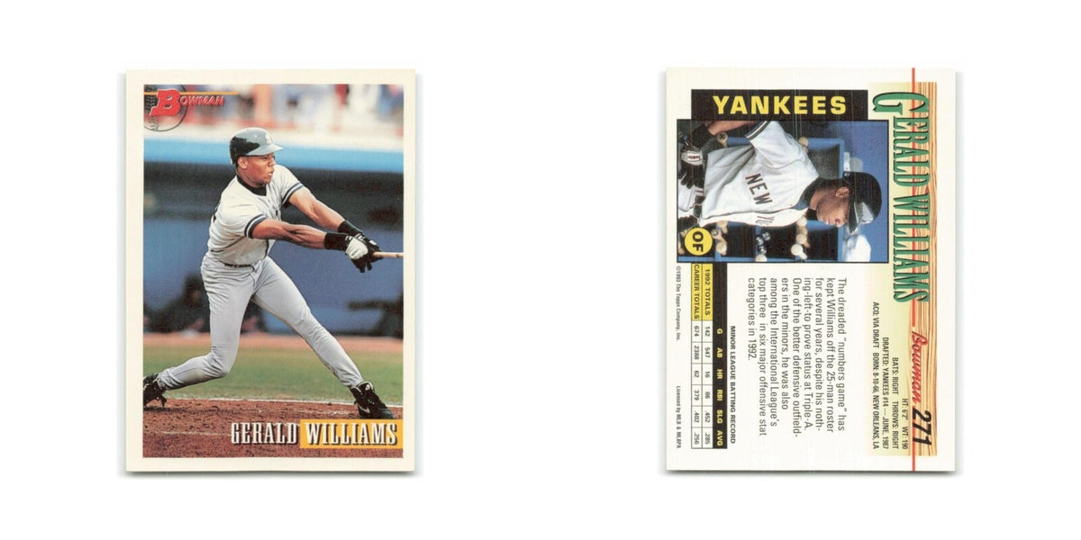 Gerald Williams 1993 Bowman #271 New York Yankees Baseball Card NM