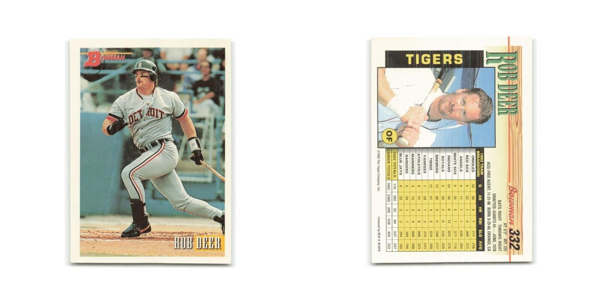 Rob Deer 1993 Bowman #332 Detroit Tigers Baseball Card NM