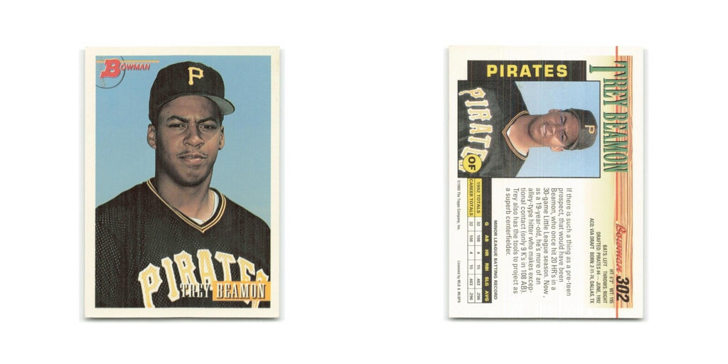 Trey Beamon Rookie 1993 Bowman #302 Pittsburgh Pirates Baseball Card NM