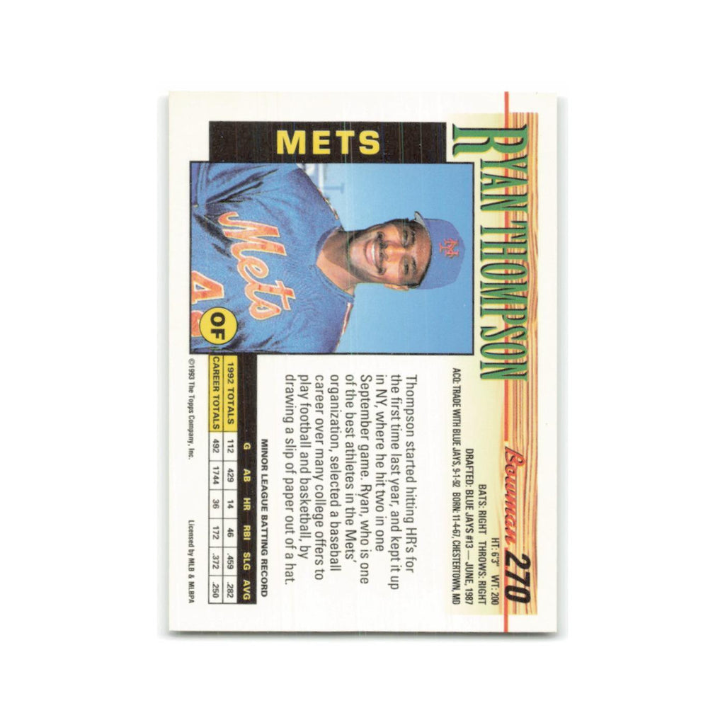 Ryan Thompson 1993 Bowman #270 New York Mets Baseball Card NM