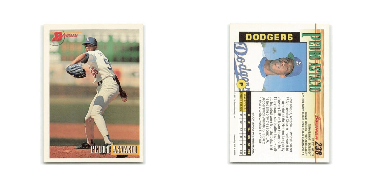 Pedro Astacio 1993 Bowman #238 Los Angeles Dodgers Baseball Card NM