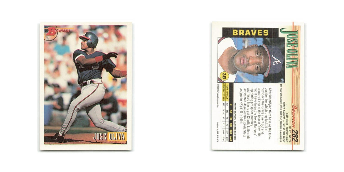 Jose Oliva 1993 Bowman #282 Atlanta Braves Baseball Card NM