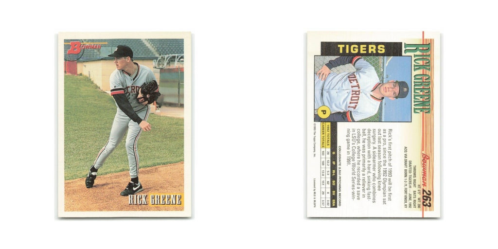Rick Greene 1993 Bowman #263 Detroit Tigers Baseball Card NM