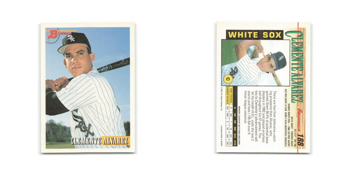 Clemente Alvarez Rookie 1993 Bowman #188 Chicago White Sox Baseball Card NM