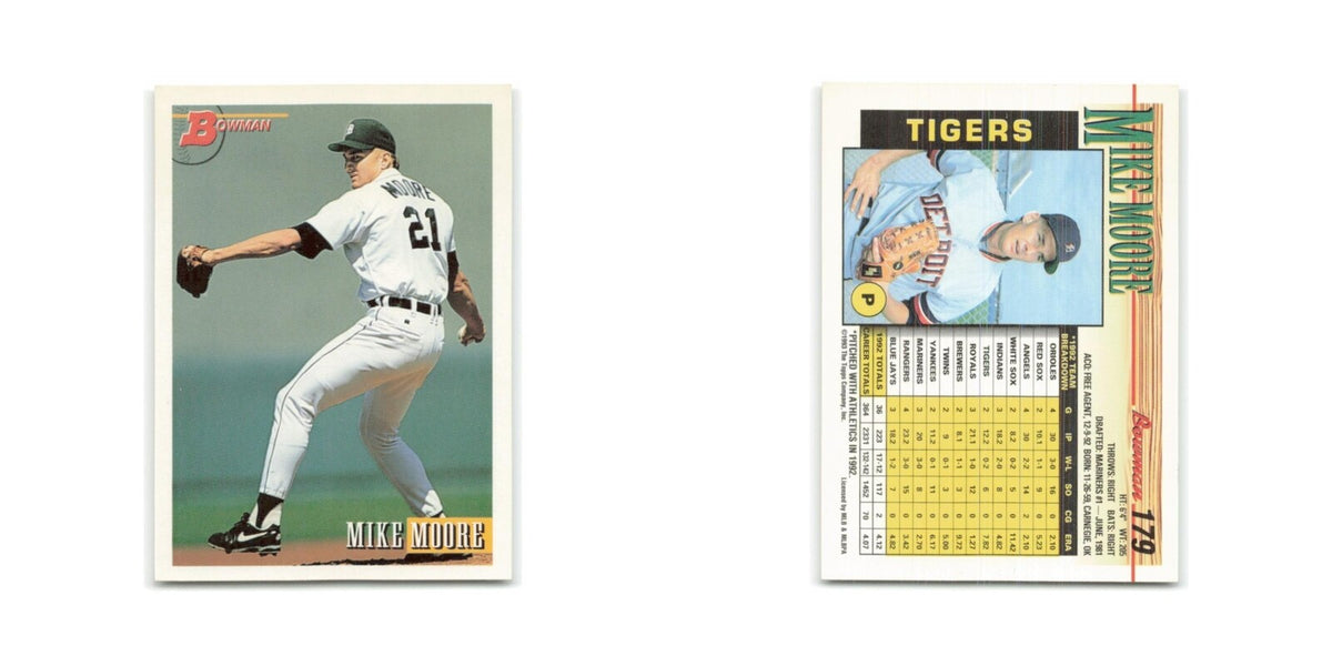 Mike Moore 1993 Bowman #179 Detroit Tigers Baseball Card NM