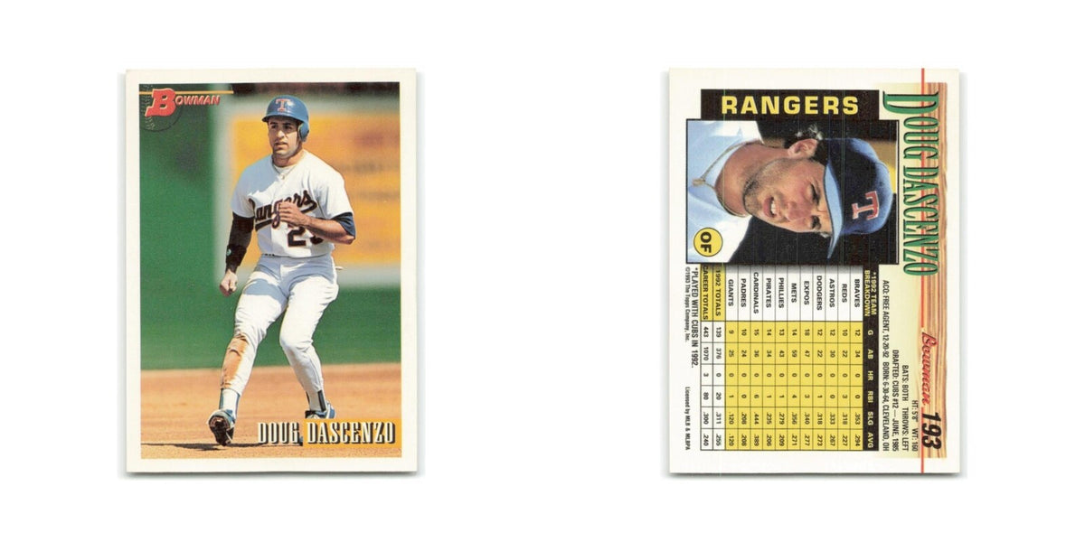 Doug Dascenzo 1993 Bowman #193 Texas Rangers Baseball Card NM