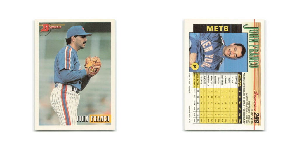 John Franco 1993 Bowman #298 New York Mets Baseball Card NM