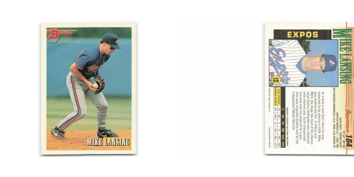 Mike Lansing Rookie 1993 Bowman #184 Montreal Expos Baseball Card NM
