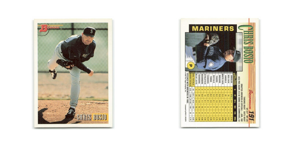 Chris Bosio 1993 Bowman #191 Seattle Mariners Baseball Card NM