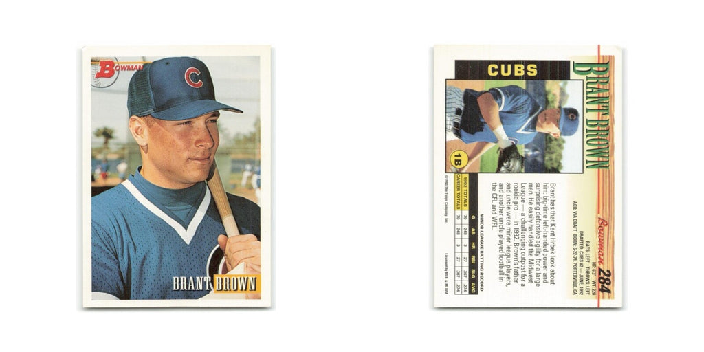 Brant Brown Rookie 1993 Bowman #284 Chicago Cubs Baseball Card NM