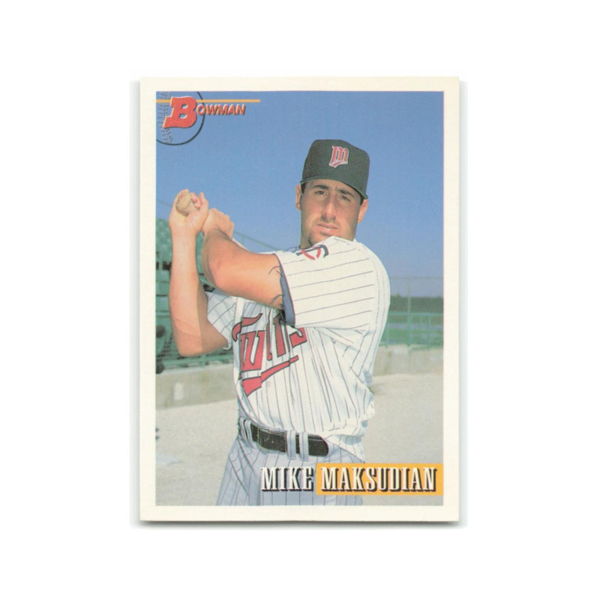 Mike Maksudian Rookie 1993 Bowman #297 Minnesota Twins Baseball Card NM