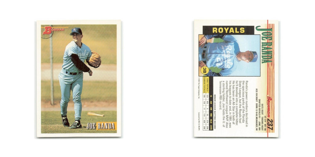 Joe Randa 1993 Bowman #237 Kansas City Royals Baseball Card NM
