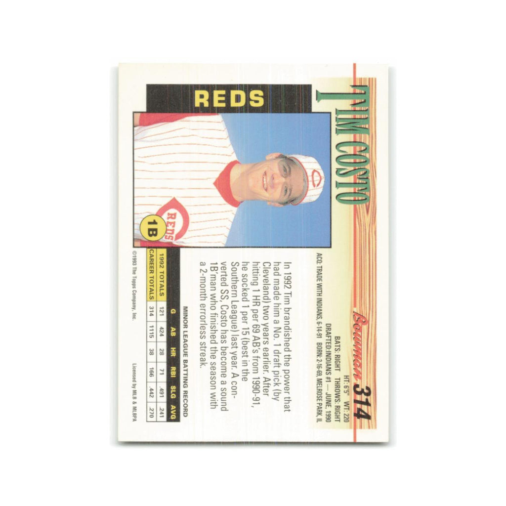 Tim Costo 1993 Bowman #314 Cincinnati Reds Baseball Card NM