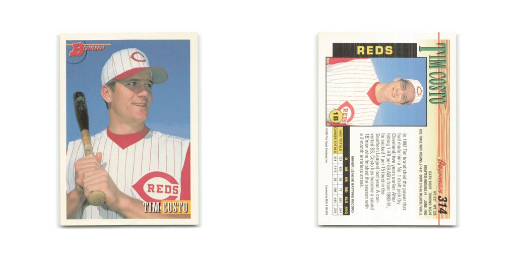 Tim Costo 1993 Bowman #314 Cincinnati Reds Baseball Card NM
