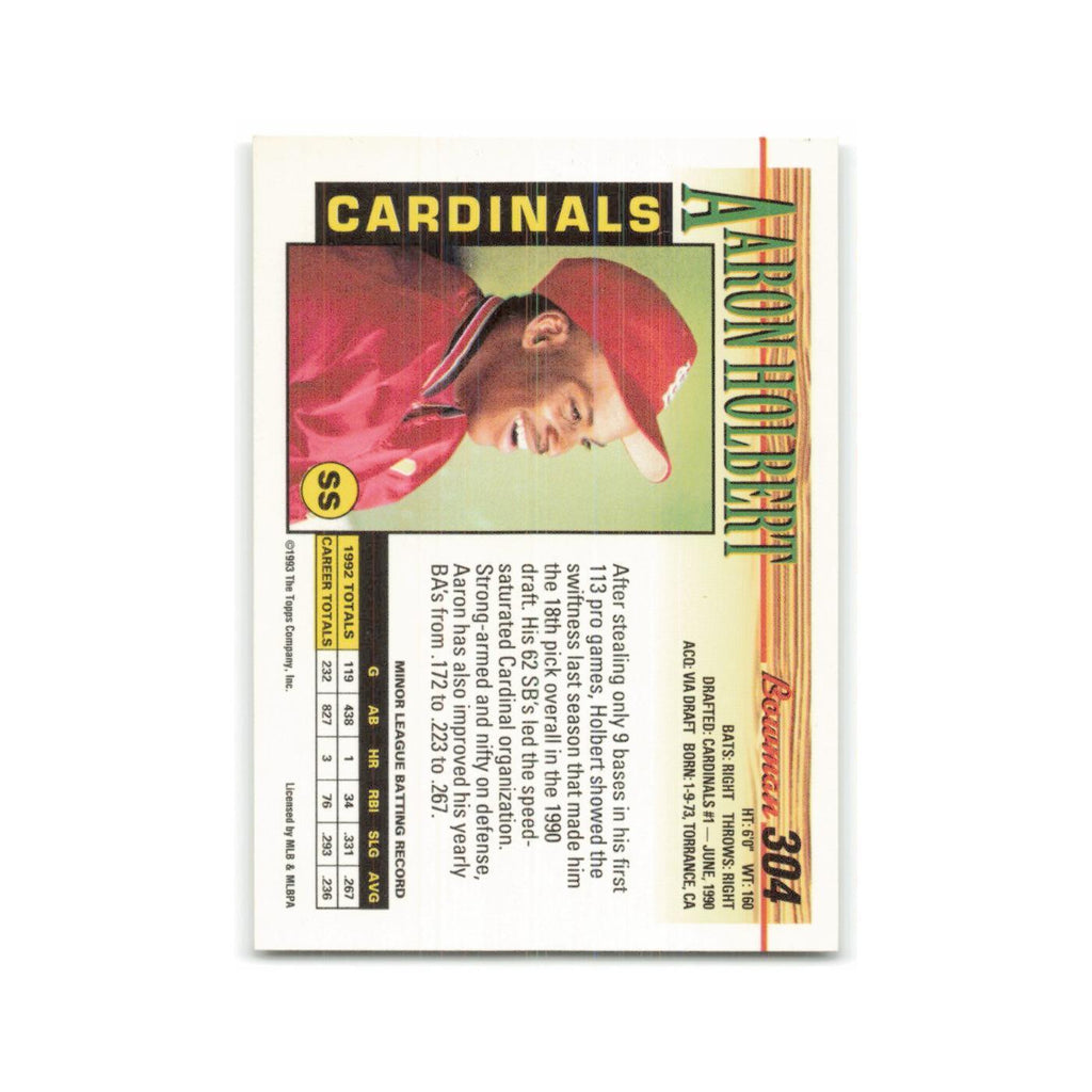 Aaron Holbert 1993 Bowman #304 St. Louis Cardinals Baseball Card NM