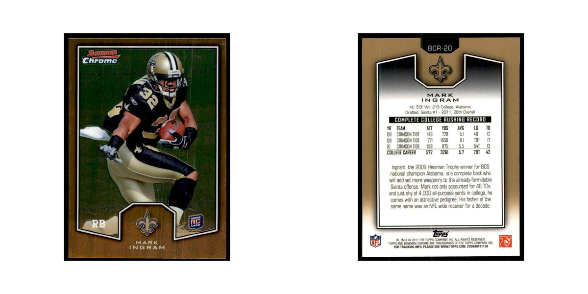 2011 Bowman Chrome Gold Mark Ingram RC Football Cards #BCR-20