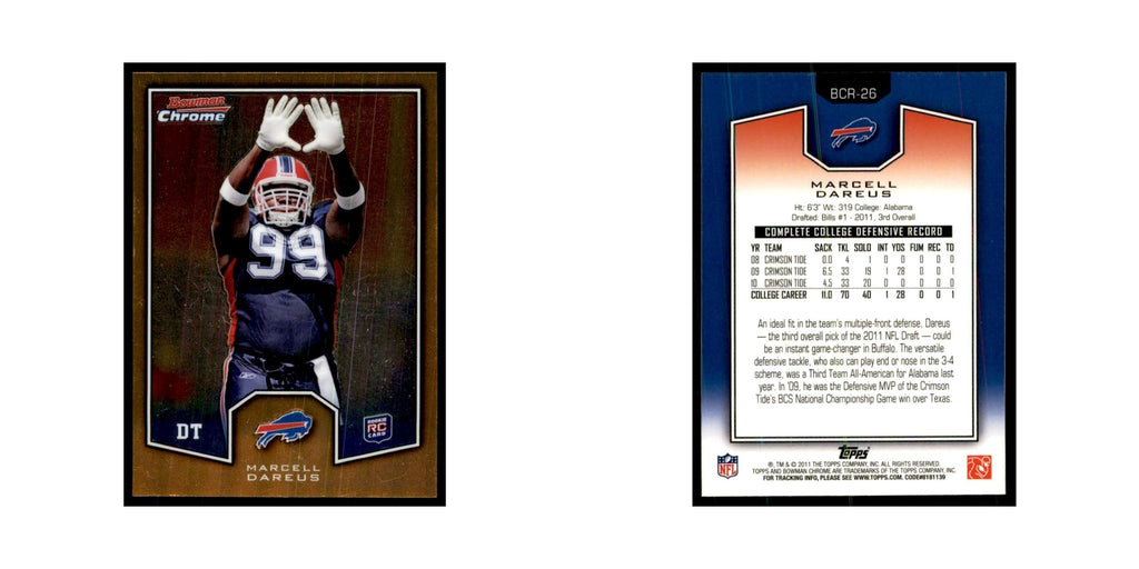 2011 Bowman Chrome Gold Marcell Dareus RC Football Cards #BCR-26