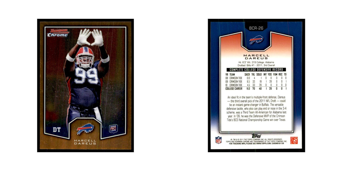 2011 Bowman Chrome Gold Marcell Dareus RC Football Cards #BCR-26