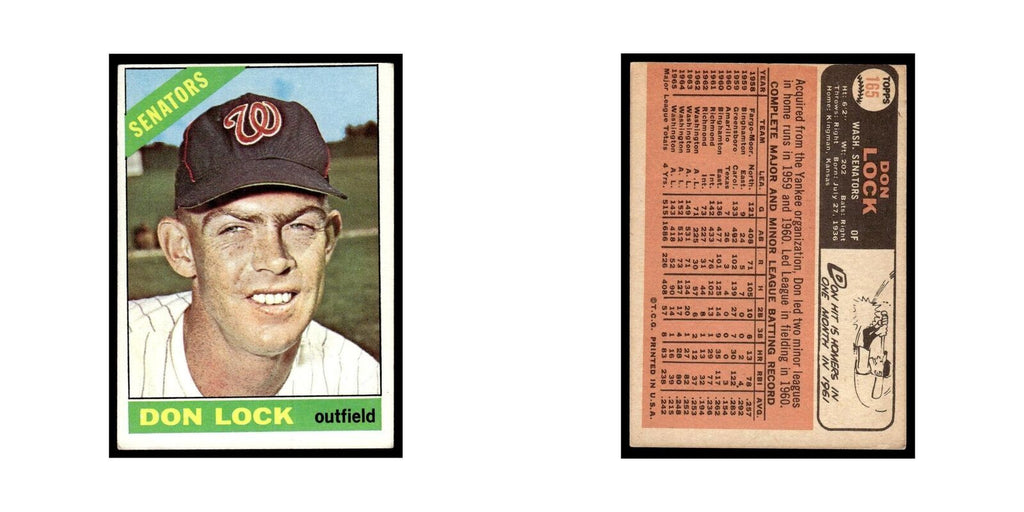 1966 Topps Don Lock Washington Senators #165