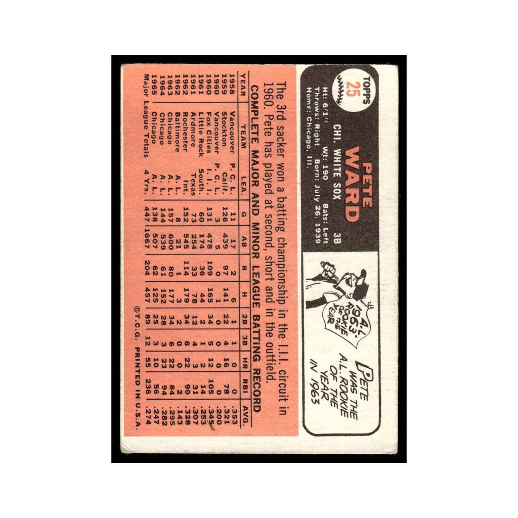 1966 Topps Pete Ward White Sox #25