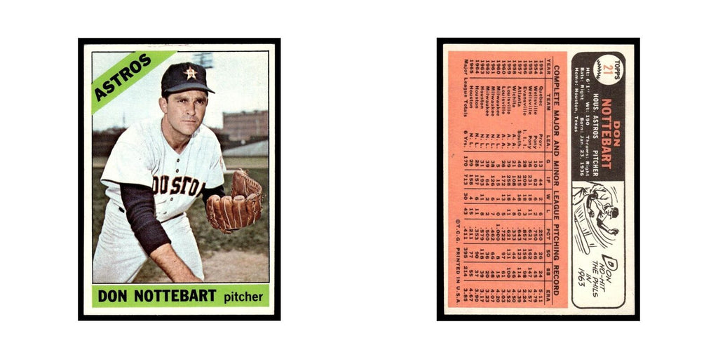 1966 Topps Don Nottebart Astros #21