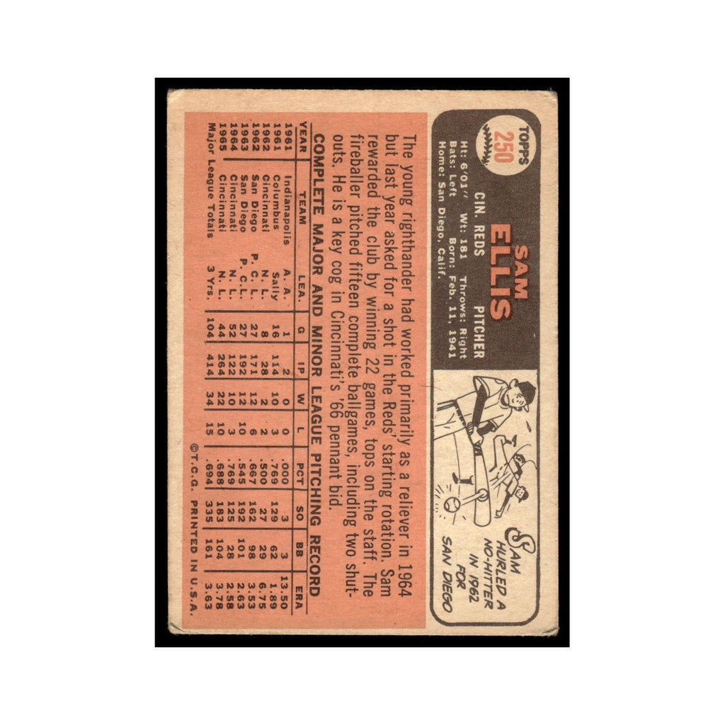 1966 Topps Sam Ellis Reds #250