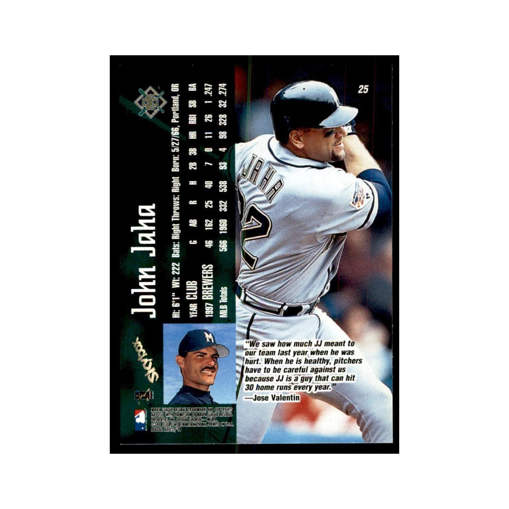 1998 SkyBox Dugout Axcess John Jaha Baseball Cards #25