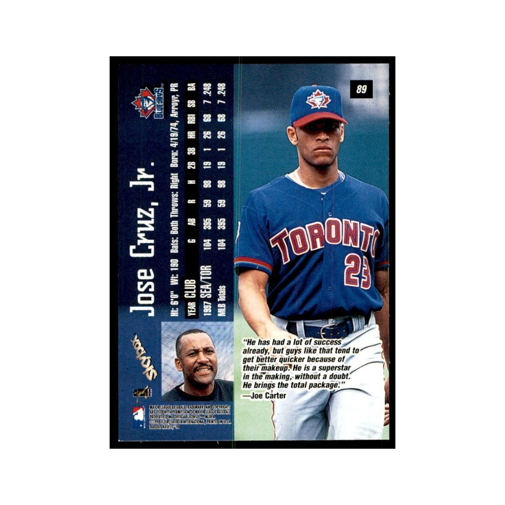 1998 SkyBox Dugout Axcess Jose Cruz Jr. Baseball Cards #89