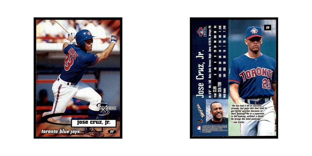 1998 SkyBox Dugout Axcess Jose Cruz Jr. Baseball Cards #89