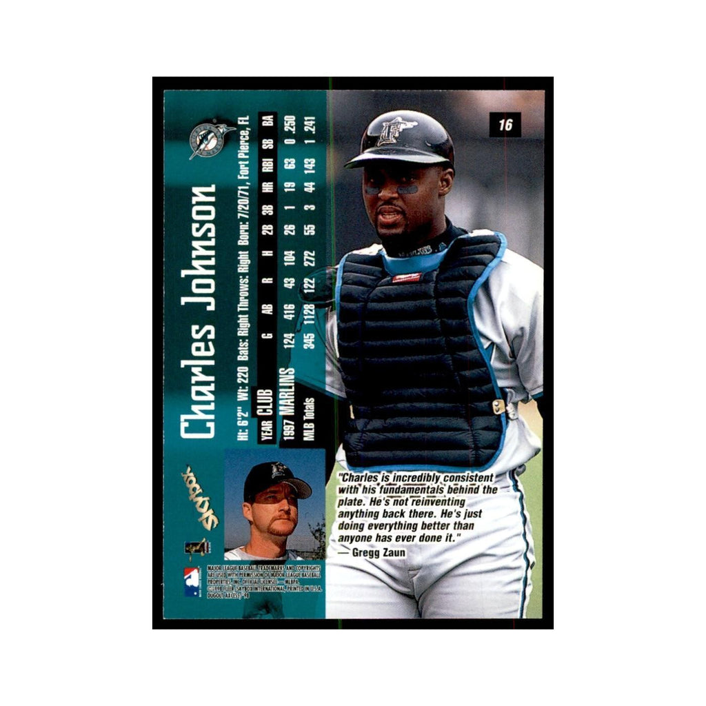 1998 SkyBox Dugout Axcess Charles Johnson Baseball Cards #16