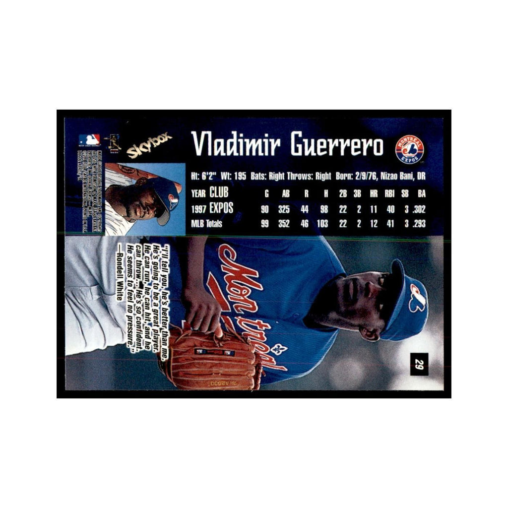 1998 SkyBox Dugout Axcess Vladimir Guerrero Baseball Cards #29
