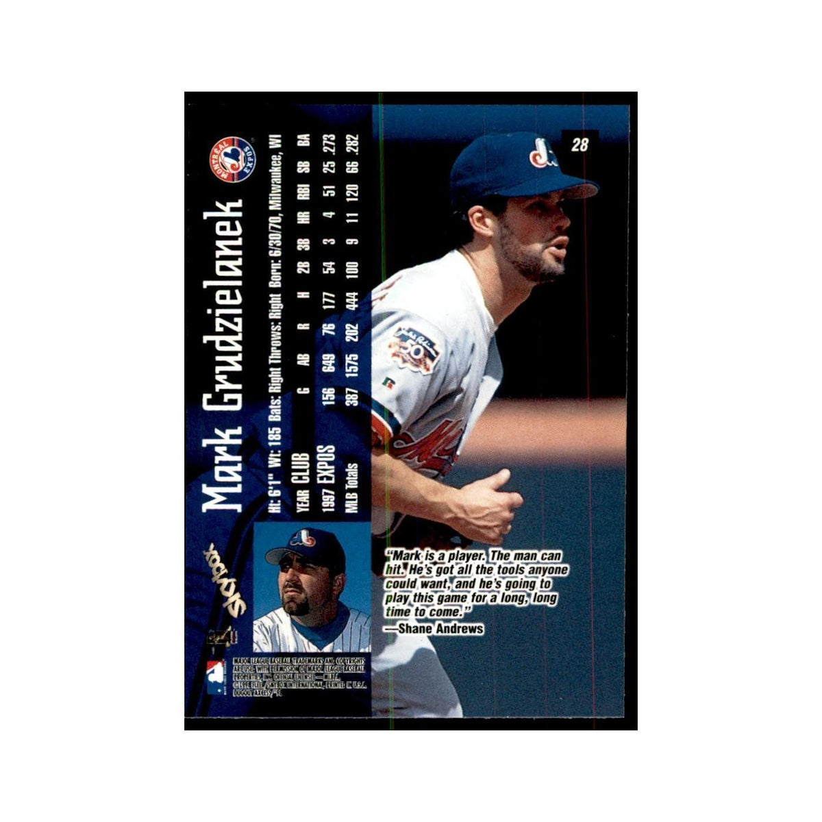 1998 SkyBox Dugout Axcess Mark Grudzielanek Baseball Cards #28