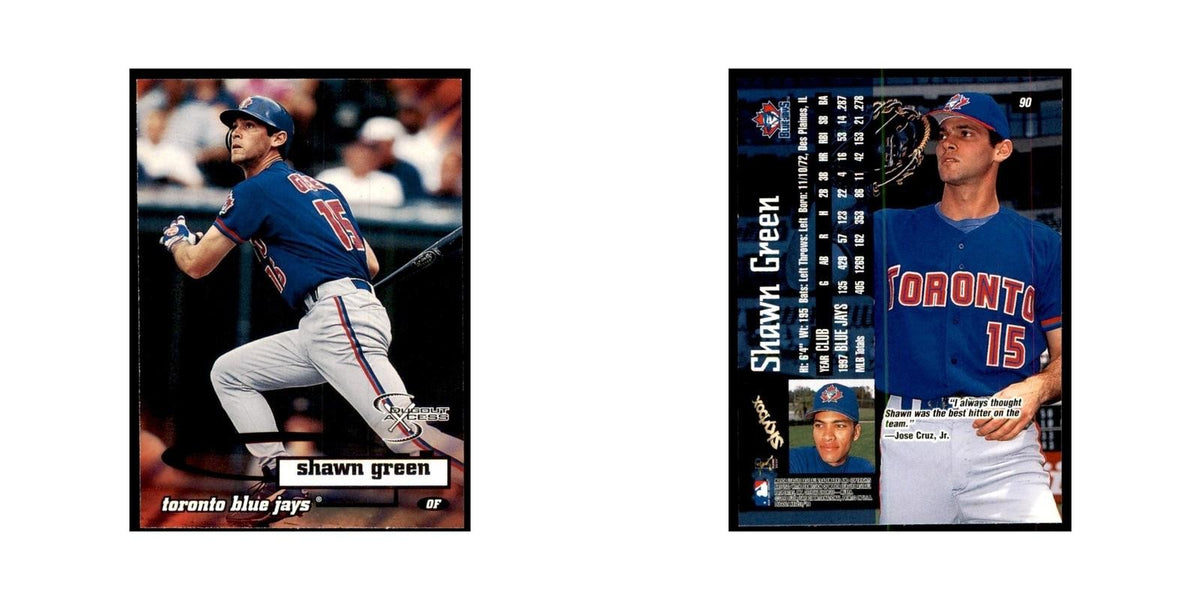 1998 SkyBox Dugout Axcess Shawn Green Baseball Cards #90