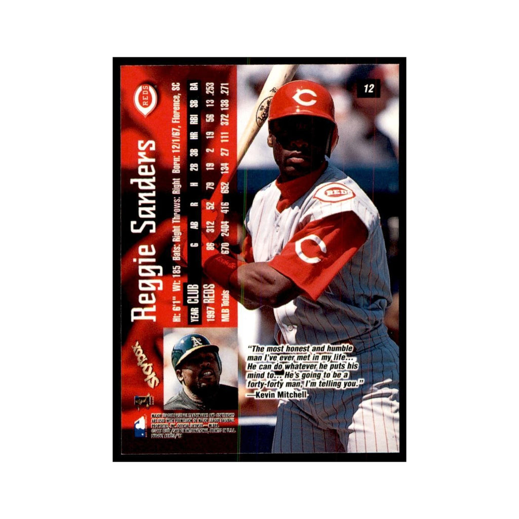 1998 SkyBox Dugout Axcess Reggie Sanders Baseball Cards #12