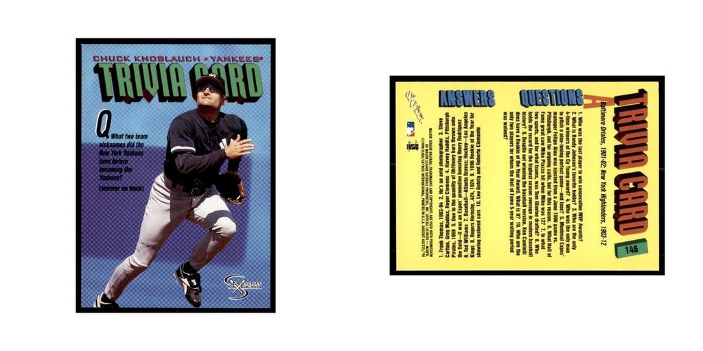 1998 SkyBox Dugout Axcess Chuck Knoblauch Baseball Cards #146