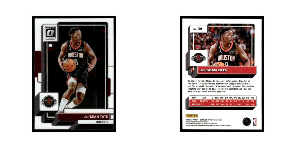 Jae'Sean Tate 2022 Donruss Optic #191 Houston Rockets Basketball Card NM