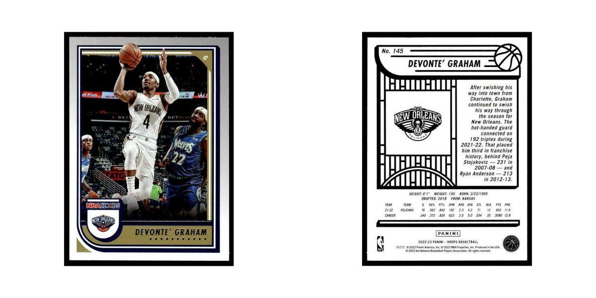Devonte' Graham 2022 Hoops #145 New Orleans Pelicans Basketball Card NM