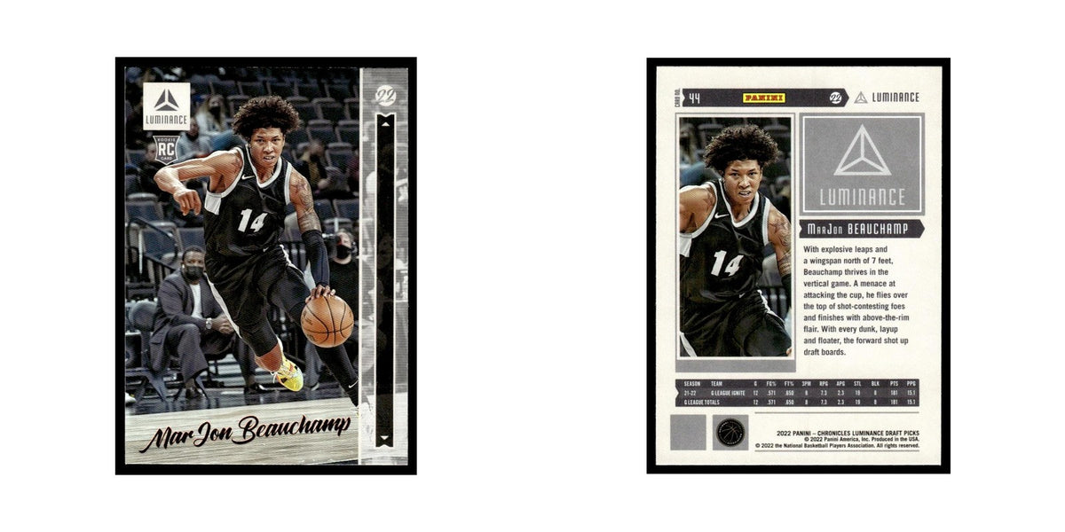 MarJon Beauchamp Rookie 2022 Panini Chronicles Luminance Draft #44 NM